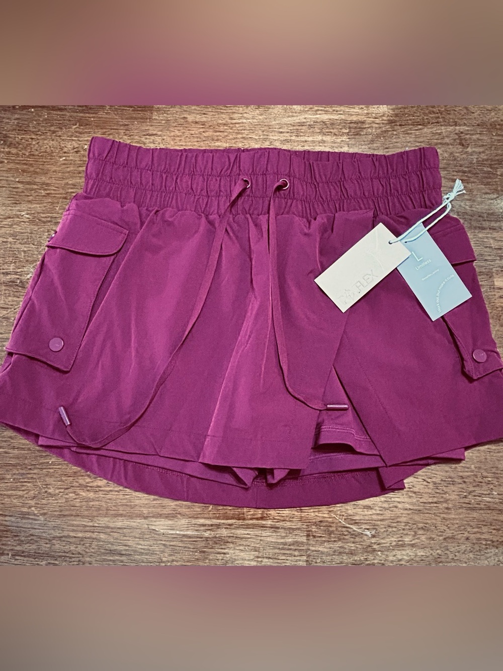 POPFLEX Crimson Women's Drawstring Skort - Picture 2 of 5